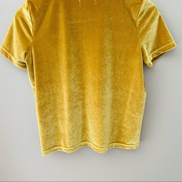 Madewell Velvet Mockneck Tee Yellow Sz XXS - Picture 8 of 8